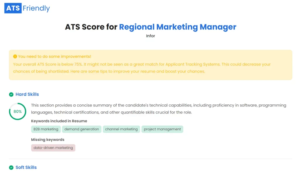 Check your resume's ATS Score with ATSFriendly.com